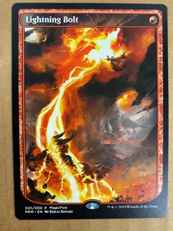 MTG 1x TEXTLESS Lighting Bolt # 1 Magicfest Promo Magic the Gathering Card x1 NM - Image 1