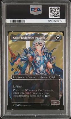 2025 MTG FINAL FANTASY CHARACTER BORDERLESS SURGE FOIL CECIL, DARK KNIGHT PSA 10 - Image 2
