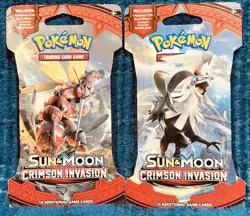 2 Packs ~ Pokemon TCG Sun & Moon Crimson Invasion ~ Sleeved Booster Pack - Image 1