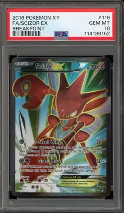 Pokemon Scizor EX XY Breakpoint Full Art #119 PSA 10 Gem Mint - Image 1