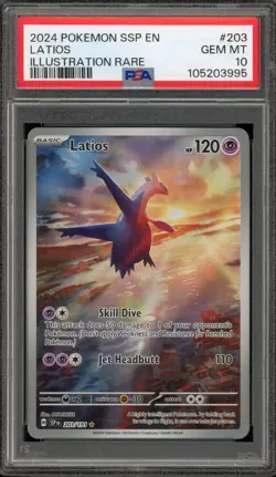 Pokemon Latios Surging Sparks Illustration Rare #203 PSA 10 Gem Mint - Image 1