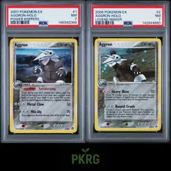 2006 Aggron Holo Pokemon EX Legend Maker PSA 7 And EX POWER KEEPERs HOLO 1 PSA 7 - Image 1