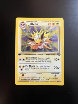 Jolteon 4/64 Jungle Holo 1st Edition WOTC 1999 Pokemon Card MP Moderate Play! - Image 1