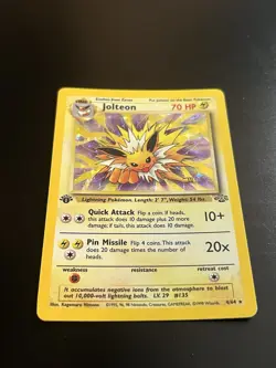 Jolteon 4/64 Jungle Holo 1st Edition WOTC 1999 Pokemon Card MP Moderate Play! - Image 3