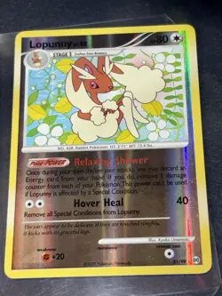 Pokemon Lopunny 21/99 Arceus Reverse Holo Rare Stage 1 80 HP Hover Heal 2009 - Image 1