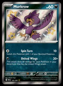 2024 Scarlet & Violet Series - Paldean Fates Murkrow Illustration Rare #181 - Image 1