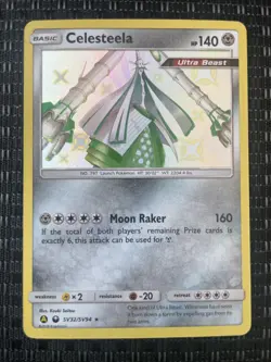 Pokemon TCG Celesteela sv32/sv94 Hidden Fates baby Shiny Holo Rare NM Free Ship - Image 1