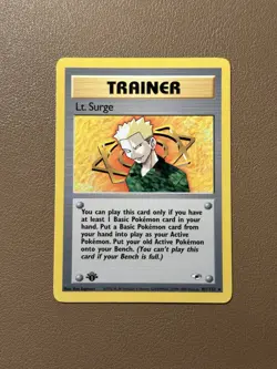 Wizards Pokemon TCG Trainer Lt. Surge Gym Heroes 101/132 1st Edition Rare NM - Image 1