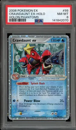 Pokemon Crawdaunt ex EX Holon Phantoms Holo Ultra Rare #99 PSA 8 - Image 1