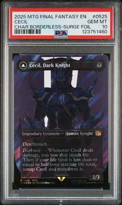 2025 MTG FINAL FANTASY SURGE CECIL, DARK KNIGHT/CECIL, REDEEMED PALADIN PSA 10 - Image 1