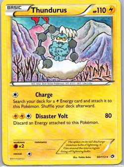 Pokemon TCG Thundurus 50/113 Legendary Treasures LP - Image 1