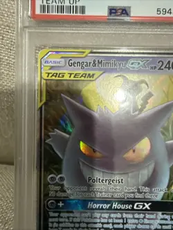 PSA 9 Gengar & Mimikyu Gx 53/181 Team Up Holo Rare Tag Team POKEMON - Image 2