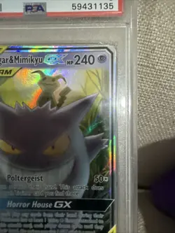 PSA 9 Gengar & Mimikyu Gx 53/181 Team Up Holo Rare Tag Team POKEMON - Image 3