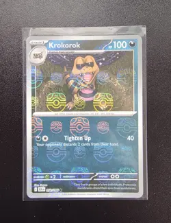 Krokorok (Master Ball Pattern) 058/086 Common Black Bolt Pokemon Near Mint - Image 1