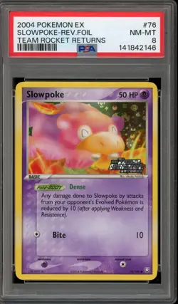 Pokemon Slowpoke EX Team Rocket Returns Reverse Holo #76 PSA 8 - Image 1