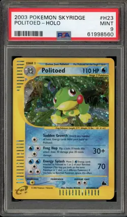 Pokemon Politoed Skyridge Holo Rare #H23 PSA 9 Mint - Image 1