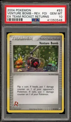 Pokemon Venture Bomb EX Team Rocket Returns Reverse Holo #93 PSA 10 Gem Mint - Image 1