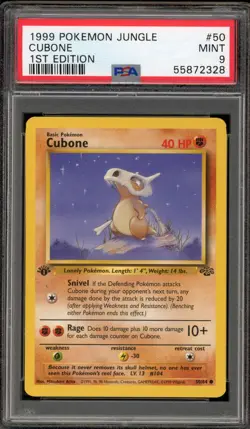 Pokemon Cubone Jungle 1st Edition #50 PSA 9 Mint - Image 1