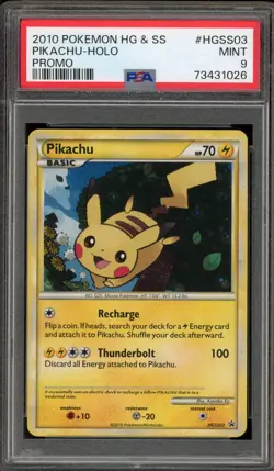 Pokemon Pikachu Black Star Holo Promo HGSS03 PSA 9 Mint - Image 1