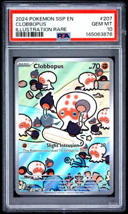 2024 POKEMON SSP EN-SURGING SPARKS ILLUSTRATION RARE #207 CLOBBOPUS PSA 10 - Image 1
