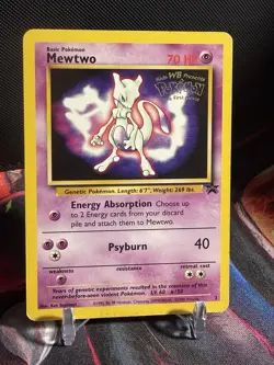 Mewtwo 3 WOTC Black Star Promo WB Presents Pokemon The First Movie Stamped - Image 1