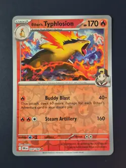 Ethan's Typhlosion 034/182 Rare Destined Rivals Pokemon Reverse Holo Near Mint - Image 1