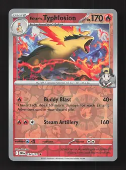 Ethan's Typhlosion 034/182 Rare Destined Rivals Pokemon Reverse Holo Near Mint - Image 1
