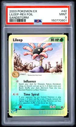 2003 POKEMON EX SANDSTORM #42 LILEEP-REVERSE FOIL PSA 9 - Image 2