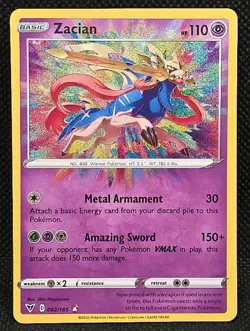 Zacian Amazing Rare SWSH04: Vivid Voltage 2020 Pokemon 082/185 - Image 1