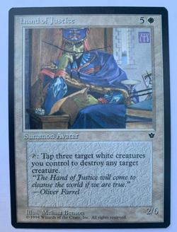 HAND OF JUSTICE - MAGIC THE GATHERING - FALLEN EMPIRES - RARE - Image 1