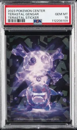 2023 POKEMON CENTER TERASTAL STICKER TERASTAL GENGAR PSA 10 - Image 1