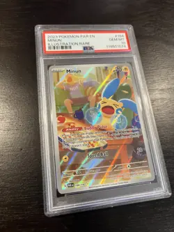 2023 POKEMON PAR EN-PARADOX RIFT ILLUSTRATION RARE #194 MINUN PSA 10 GEM MINT - Image 2
