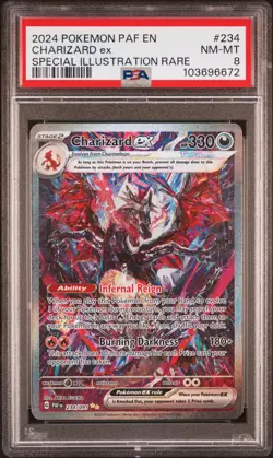 2024 POKEMON PAF EN-PALDEAN FATES SPECIAL ILLUSTRATION RARE CHARIZARD EX PSA 8 - Image 1