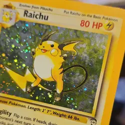 Pokemon Raichu Base Set 2 Holo Rare Stage 1 80 HP Card 16/130 2000 - Image 4