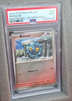 POKEMON CARD BRONZOR REVERSE HOLO MASTER BALL PRISMATIC PRE EN #66 GRADED PSA 9 - Image 3