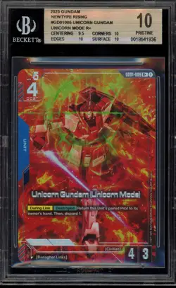 Gundam Card Game Unicorn Gundam (Unicorn Mode) Newtype Rising R+ #005 BGS 10 - Image 1