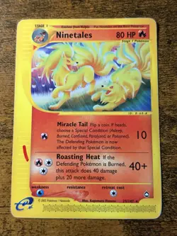 Ninetales 25/147 2002 Aquapolis Pokemon Card TCG WOTC Vintage Non Holo Rare - Image 1