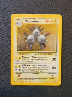 Pokemon Card Magneton 9/130 Base Set 2 Holo Rare Vintage WOTC (HP) - Image 1
