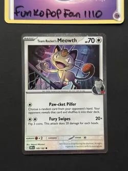 Team Rocket's Meowth 149/182 Cosmos Holo Promo Pokemon Card - Image 1
