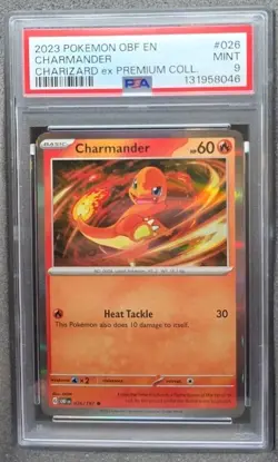 POKEMON CARD CHARMANDER 26 OBF EN CHARIZARD EX PROMO #26 GRADED PSA 9 MINT - Image 1
