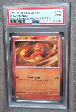 POKEMON CARD CHARMANDER 26 OBF EN CHARIZARD EX PROMO #26 GRADED PSA 9 MINT - Image 2