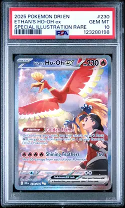 2025 POKEMON DRI SPECIAL ILLUSTRATION RARE #230 ETHAN'S HO-OH EX PSA 10 - Image 1