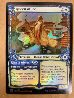MTG 1x FOIL SHOWCASE Queen of Ice # 285 Throne of Eldraine Magic Gathering x1 NM - Image 1