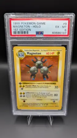 Pokemon Magneton Holo 1st Edition Shadowless 9/102 1999 Base Set Rare ⭐ PSA 6 - Image 1