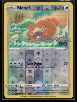 Bidoof (Peelable Ditto) 059/078 Pokemon GO Tomokazu Komiya Art Pokemon TCG Card - Image 1