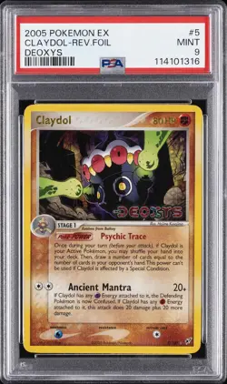 2005 POKEMON EX DEOXYS #5 CLAYDOL-REVERSE FOIL PSA 9 - Image 1