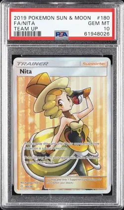 2019 POKEMON SUN & MOON TEAM UP #180 FULL ART/NITA PSA 10 - Image 1
