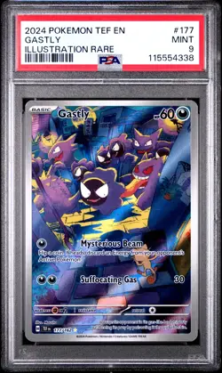 2024 POKEMON TEF EN-TEMPORAL FORCES ILLUSTRATION RARE #177 GASTLY PSA 9 - Image 1