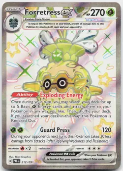 Forretress ex 212/091 Shiny Ultra Rare Paldean Fates Pokemon Near Mint - Image 1
