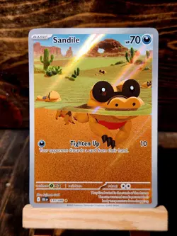 Pokemon NM Sandile 135/086 Sv: Black Bolt Holo Illustration Rare Pack Fresh NM - Image 1